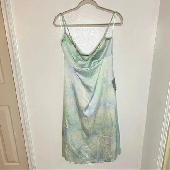 NEW Lulus Tranquil State Tie Dye Midi Satin Slip Dress - Picture 2 of 7
